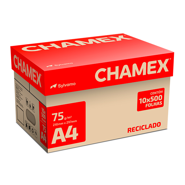 Papel Chamex A4 Sulfite Reciclado Eco 210x297mm 75g CX 5000 FL