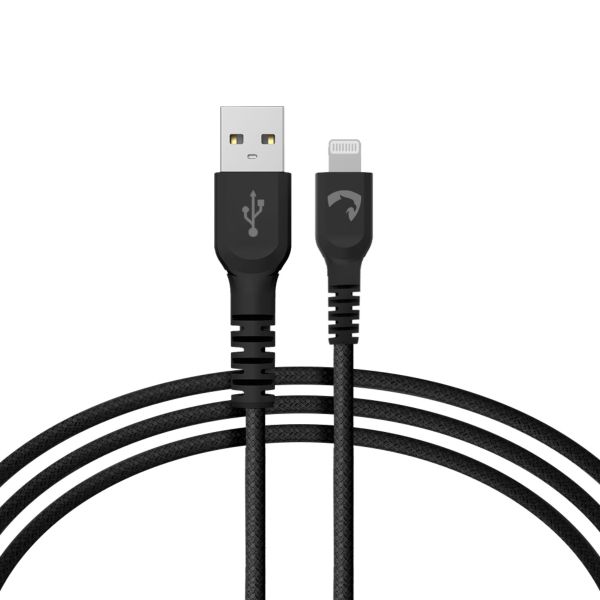 Cabo IPhone Amet Ultra Cable Lightning para USB-A MFI Nylon 1,2m Preto