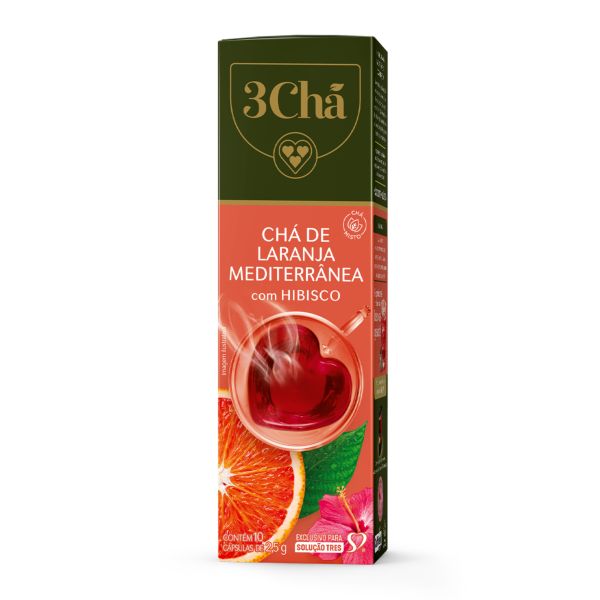 Capsula 3 Corações Chá Misto Hibisco e Laranja 25g CX 10 UN