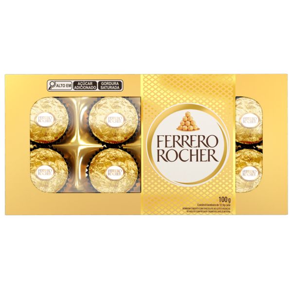 Chocolate Ferrero Rocher 8 bomboms 100g 1 UN