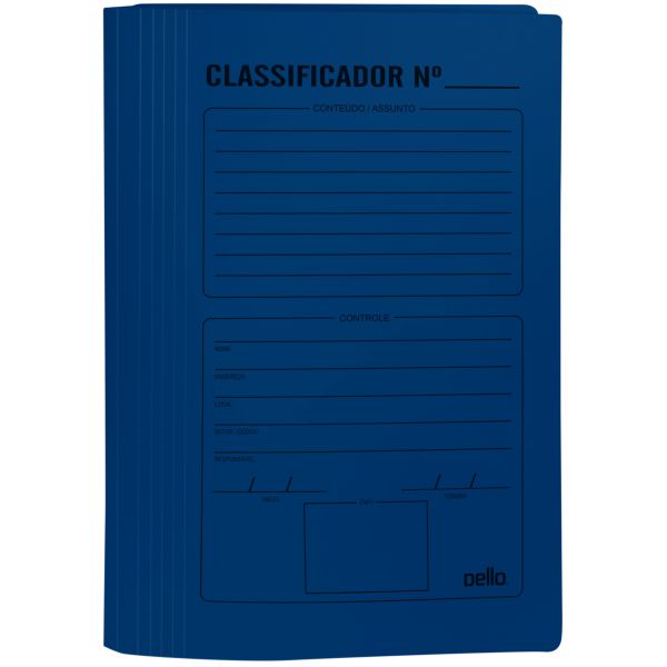 Pasta Classificadora Ofício com Impressão e Grampo Plástico 0202C Azul 1 UN Dello