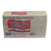 Papel Toalha Interfolha 2 Dobras Baby 22,5x21cm Branco PT 1000 FL