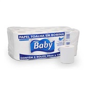 Papel Toalha Bobina Baby 20cm x 100m Luxo PT 8 RL
