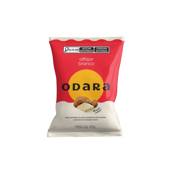Alfajor de Chocolate Branco Com Doce de Leite 65g 1 UN Odara