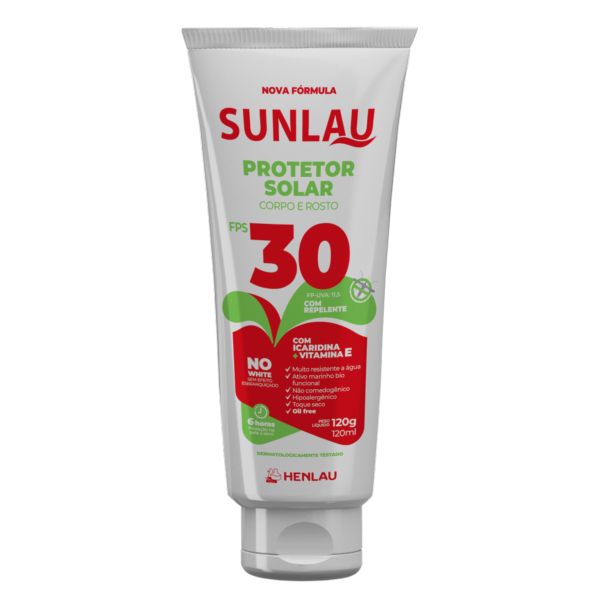 Protetor Solar Sunlau com Repelente FPS 30 120g 1 UN