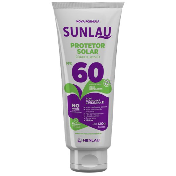 Protetor Solar Sunlau com Repelente FPS 60 120g 1 UN
