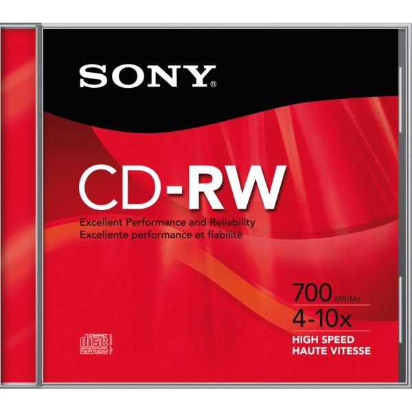 CD-RW Slim Recarregável 700MB 80 Minutos de Gravação 1 UN Sony