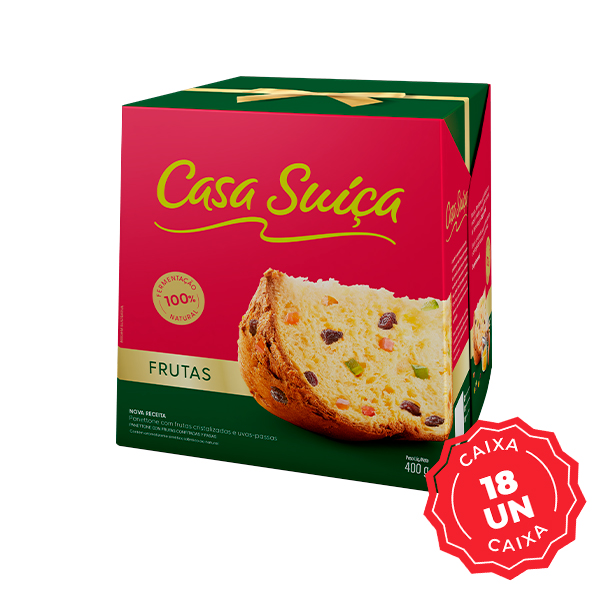 Panettone Frutas 400g CX 18 UN Casa Suíça
