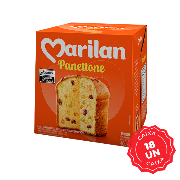 Panettone Frutas 400g CX 18 UN Marilan