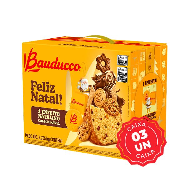 Cesta de Natal Grande CX 3 UN Bauducco