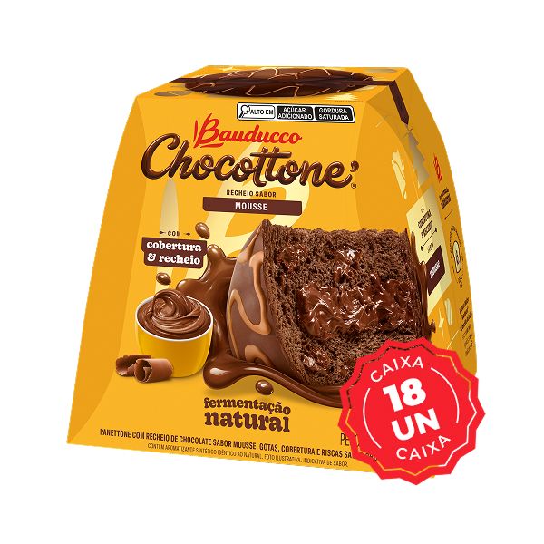 Chocottone Sabor Mousse 450g CX 18 UN Bauducco