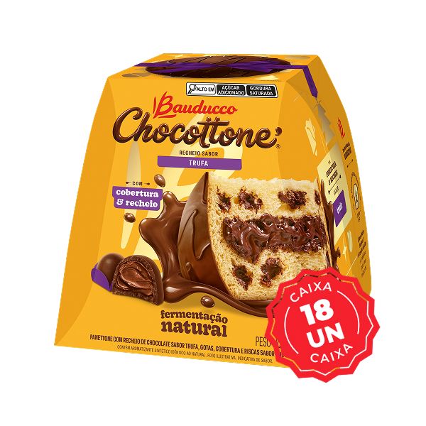 Chocottone Recheado Trufa 450g CX 18 UN Bauducco