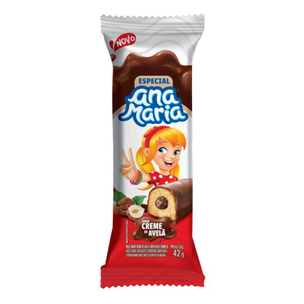 Bolinho Ana Maria com Recheio de Creme de Avelã e Cobertura Chocolate