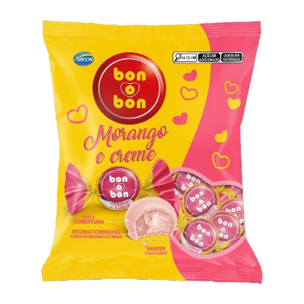 Bombom de Morango 750g Bon o Bon 1 Pacote Arcor
