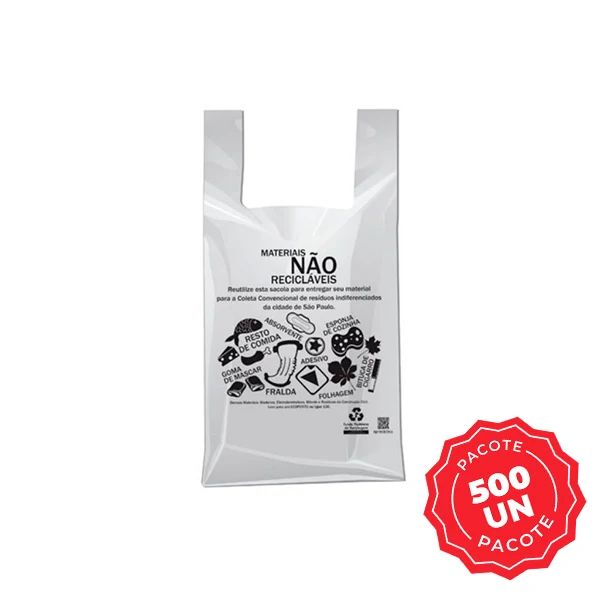 Sacola Plástica Cinza 48 x 55cm Pacote 500 UN Altaplast Sacolas