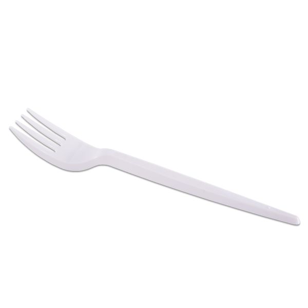 Garfo Descartável para Refeição Branco CX com 1000 UN Prafesta