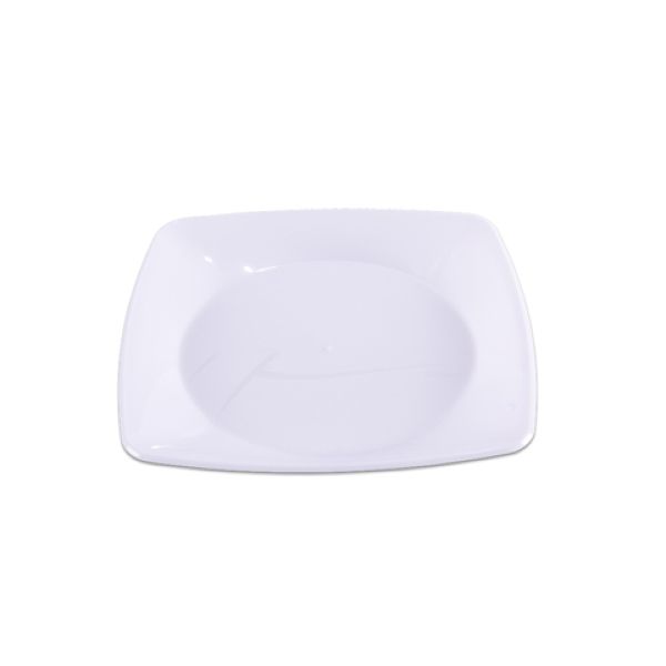 Prato Descartável Quadrado Médio Branco CX 300 UN Prafesta