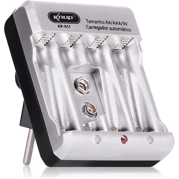 Carregador de Pilhas Knup Kp-511 4 Pilhas Aa/AAA/9v 1 UN