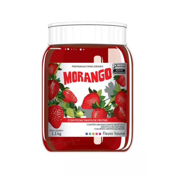 Preparo para Drink Flavor House Morango 1,1kg 1 UN