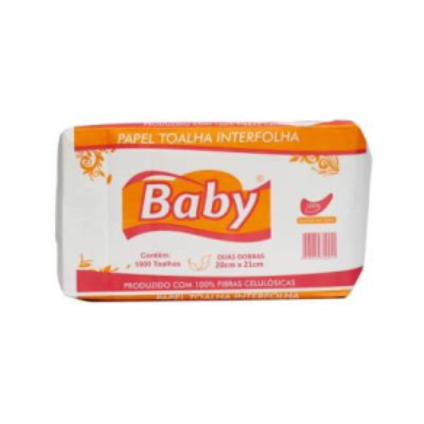 Papel Toalha Interfolha Baby 2 Dobras 100% Celulose 20x21cm PCT 1000 F