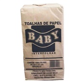 Papel Toalha Interfolha Baby 2 Dobras Branca II 20x21cm PCT 1000 FL