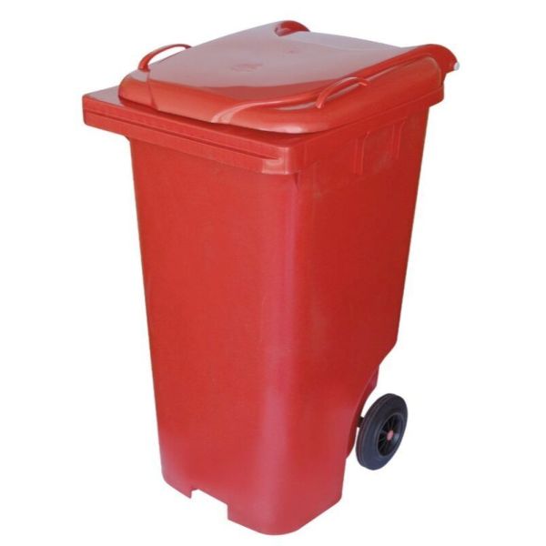 Contentor Móvel JSN com Tampa e Rodas Vermelho 240L 1 UN