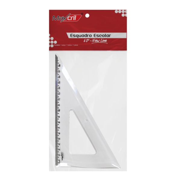 Esquadro Escolar Maxcril New Line 60º Cristal 1 UN