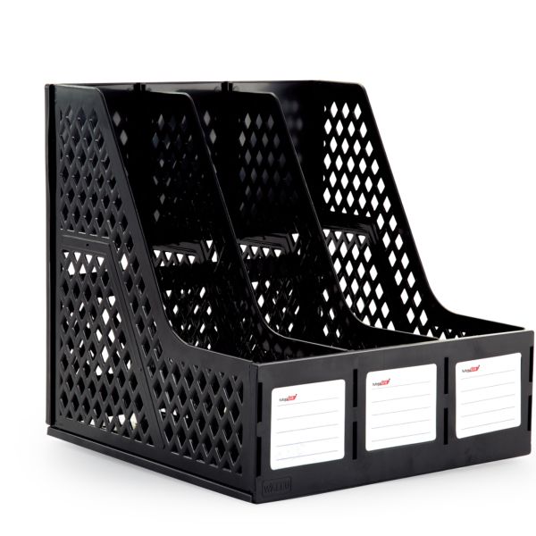 Porta Revista Maxcril Triplo 3 Divisores Preto 1 UN