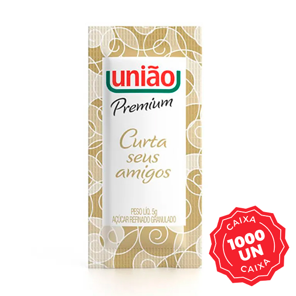 Açúcar União Refinado Sache 5g CX com 1000 UN