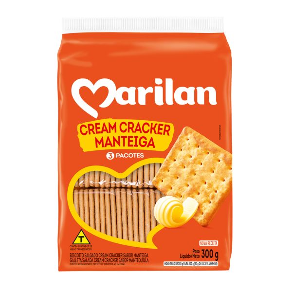 Biscoito Marilan Cream Cracker Manteiga 300g 1 UN