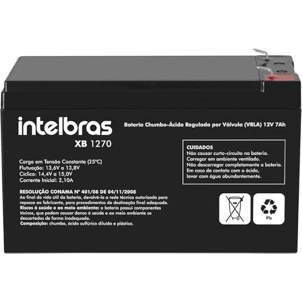 Bateria Selada INTELBRAS VRLA 12 Voltz 7AH XB1270 REF. 482100 1 UN