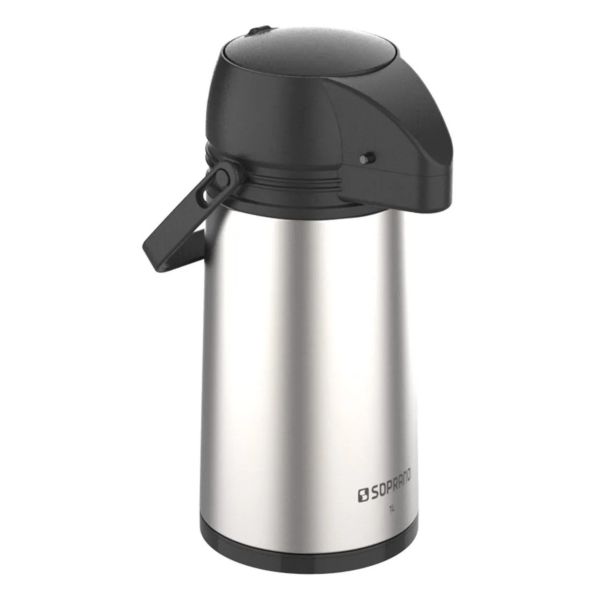 Garrafa Térmica Soprano Single 1L Inox e Preto 1 UN