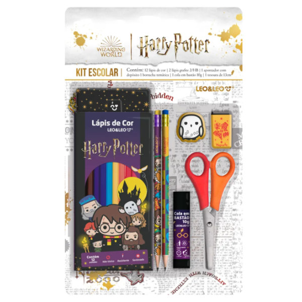 Lápis de Cor Leo e Leo Kit Escolar Harry Potter 12 Cores 1 UN