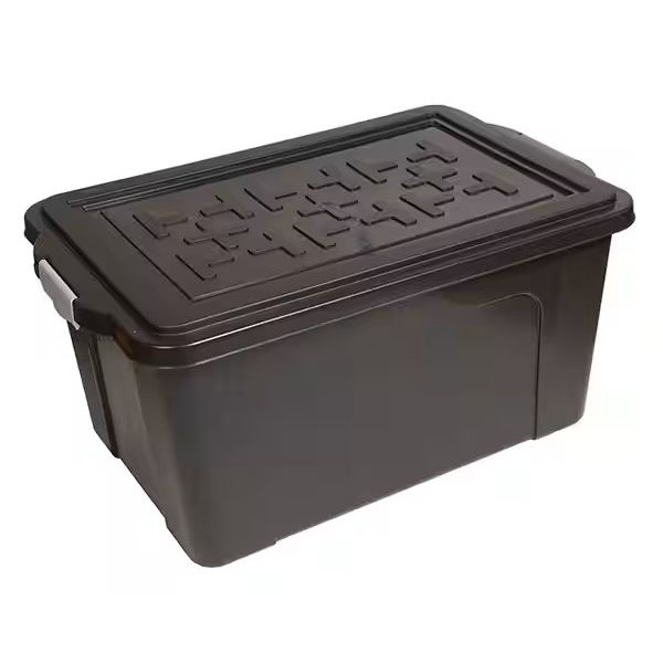 Caixa Organizadora Container São Bernardo com Tampa 70L Preto 1 UN