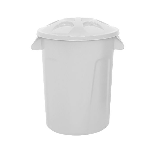 Cesto de Lixo Lar Plásticos 100L com Tampa Branco 1 UN