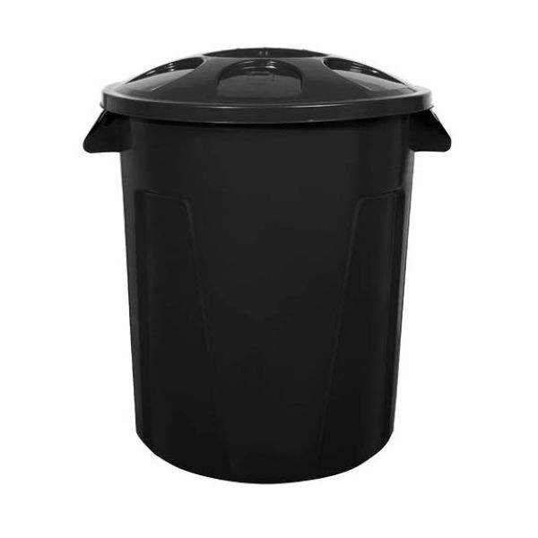 Cesto de Lixo Lar Plásticos com Tampa 60L Preto 1 UN