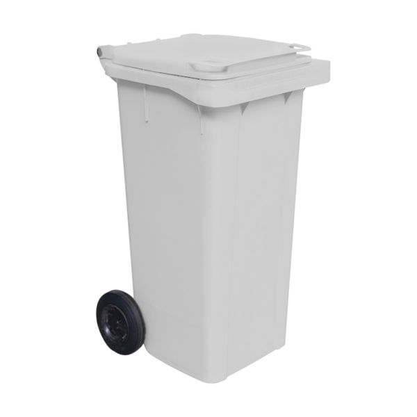 Lixeira Lar Plásticos com Rodas 120L Branco 1 UN