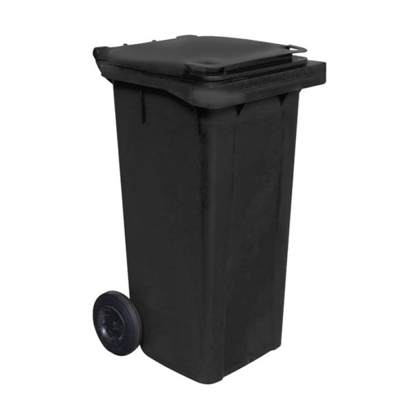 Lixeira Lar Plásticos com Rodas 120L Preto 1 UN