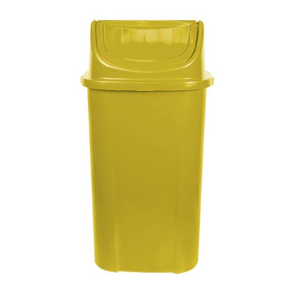 Lixeira Lar Plásticos com Tampa Basculante 60L Amarela 1 UN