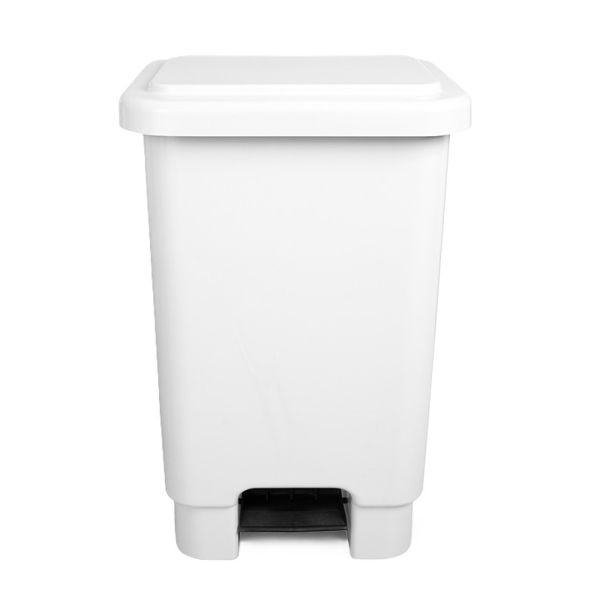 Lixeira Retangular Lar Plásticos com Pedal Branca 100L 1 UN