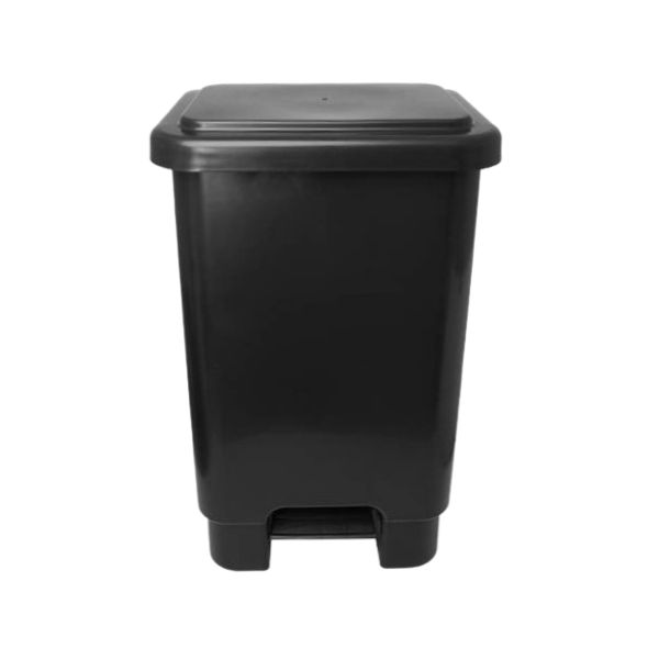 Lixeira Retangular Lar Plásticos com Pedal Preta 100L 1 UN