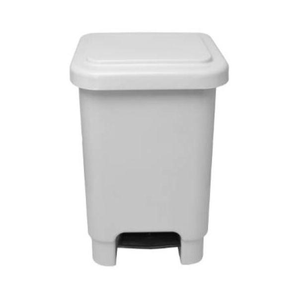 Lixeira Retangular Lar Plásticos com Pedal Branca 15L 1 UN