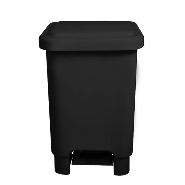 Lixeira Retangular Lar Plásticos com Pedal Preta 25L 1 UN