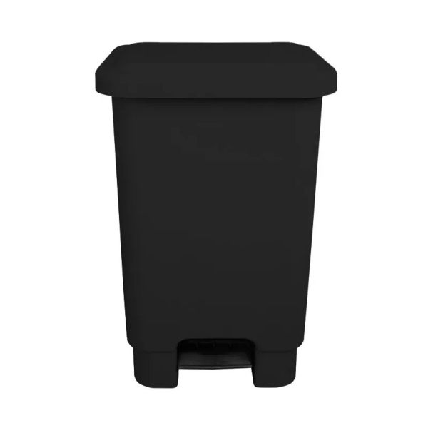 Lixeira Retangular Lar Plásticos com Pedal Preta 50L 1 UN