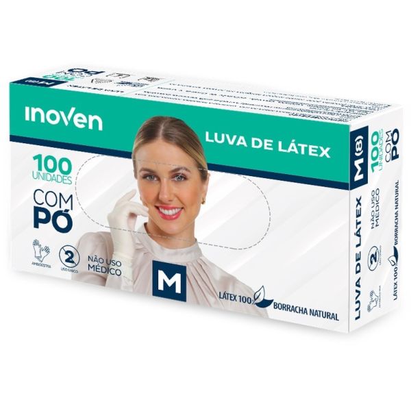 Luva de Látex Inoven Procedimento com Pó M CX C/100 UN