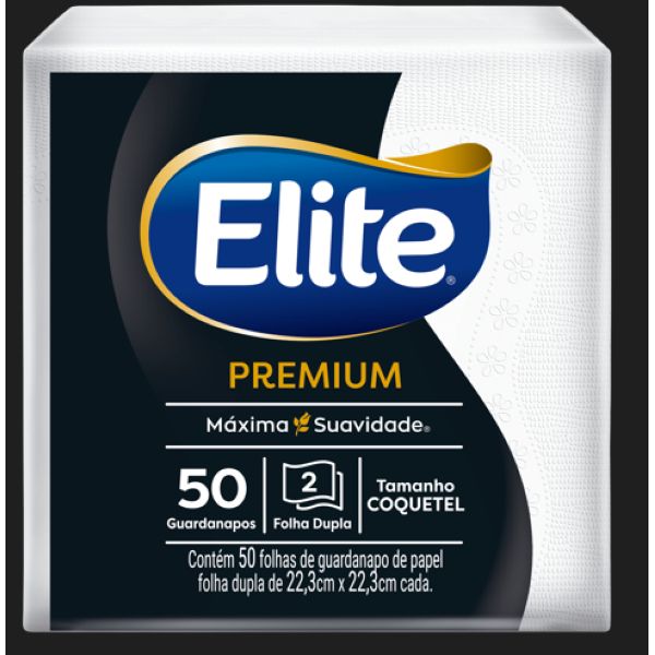 Guardanapo Elite Folha Dupla Pequeno Branco PT 50 FL