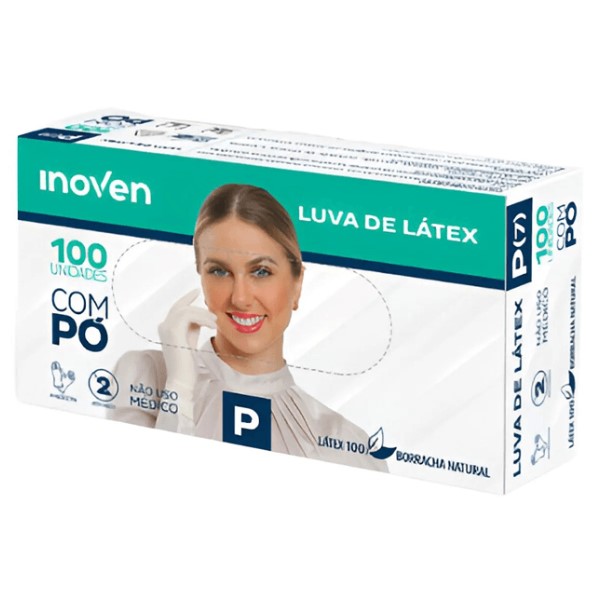 Luva de Látex Inoven Procedimento com Pó P 1 CX C/100 UN