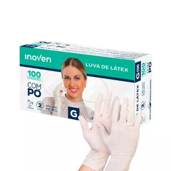 Luva de Látex Inoven Procedimento com Pó G 1 CX 100 UN