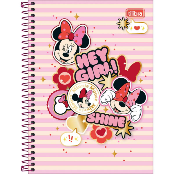 Caderno 1/4 Tilibra Espiral Capa Dura Minnie C 80 FL 1 UN