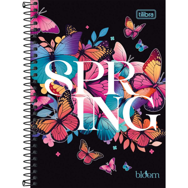 Caderno 1/4 Tilibra Espiral Capa Dura Bloom C 80 Folhas 1 UN